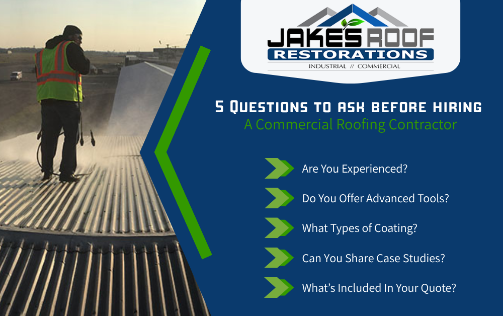 Questions to ask Commercial Roofing Contractor Infographic